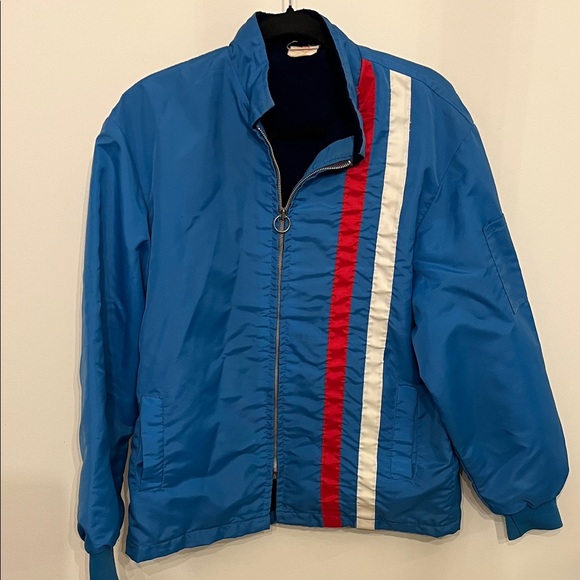 The Great Lakes Jacket Other - Stylish Blue Windbreaker with Red and White Accents